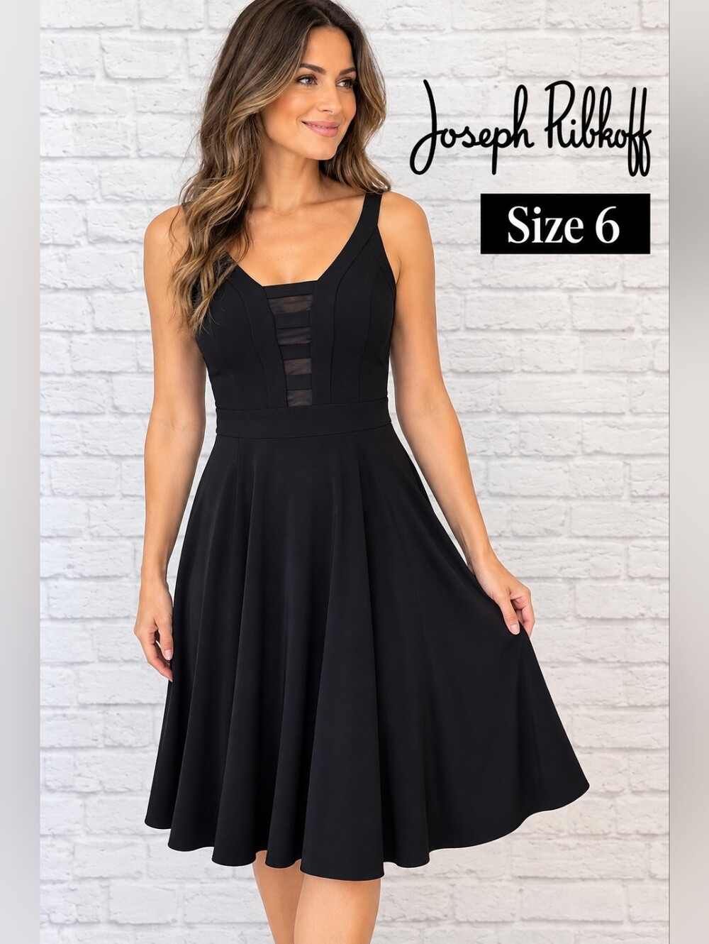 Joseph Ribkoff Black Fit & Flare Dress Size 6